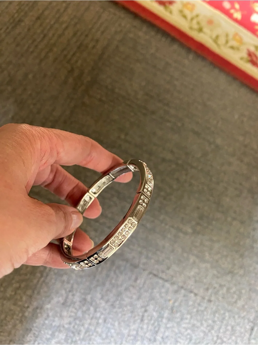 Park Lane Silver Crystal-Accent Logan, Bangle stretch Bracelet